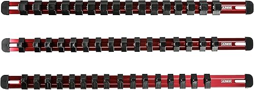 Miniatura 5 de ARES 60124 - Juego de rieles de aluminio rojo de 17 pulgadas con tapas de bloqueo de extremo, incluye rieles de transmisión de 14 pulgadas, 38