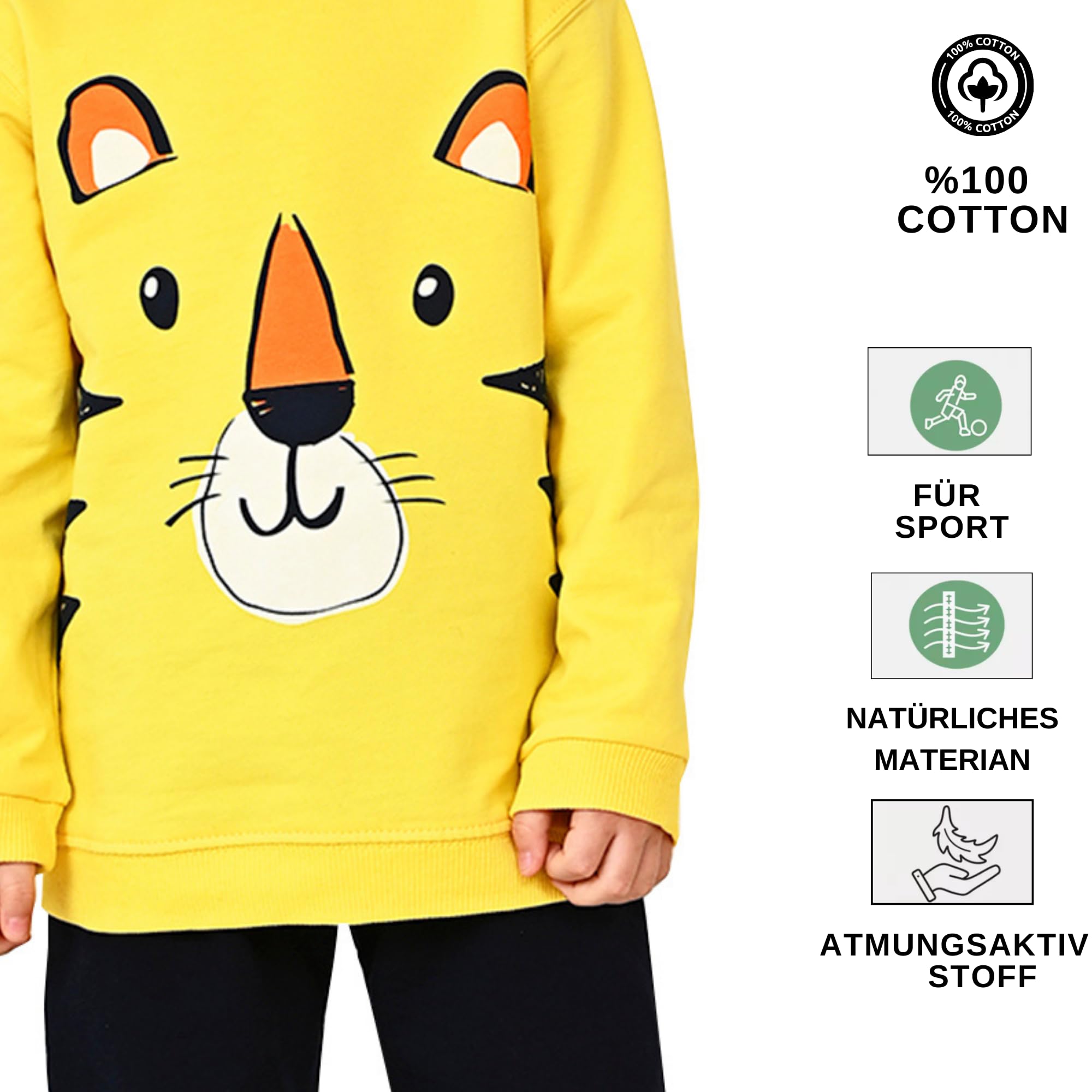 deiko Set di vestiti per bambini e bambine, unisex, 100% cotone, per bambini, maglietta e pantaloni, 2 pezzi, maglia a maniche lunghe e pantaloni con tasche