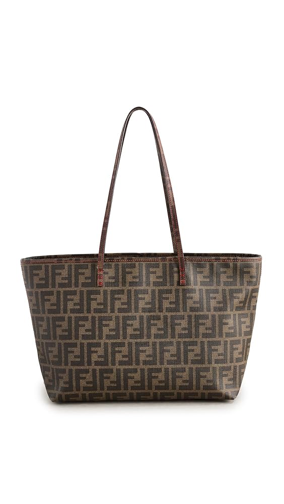 美品　Fendi FFロゴトートバッグ ブラウン Amazon.com: Fendi Tote Bag, FF Canvas - Brown - One Size