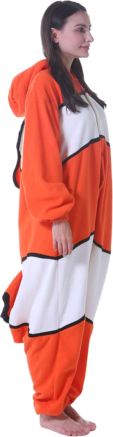 DarkCom Clownfish Onesie Halloween Costume One Piece Unisex Adult Pajamas Women Men Sleepwear Christmas Pajamas - Image 5