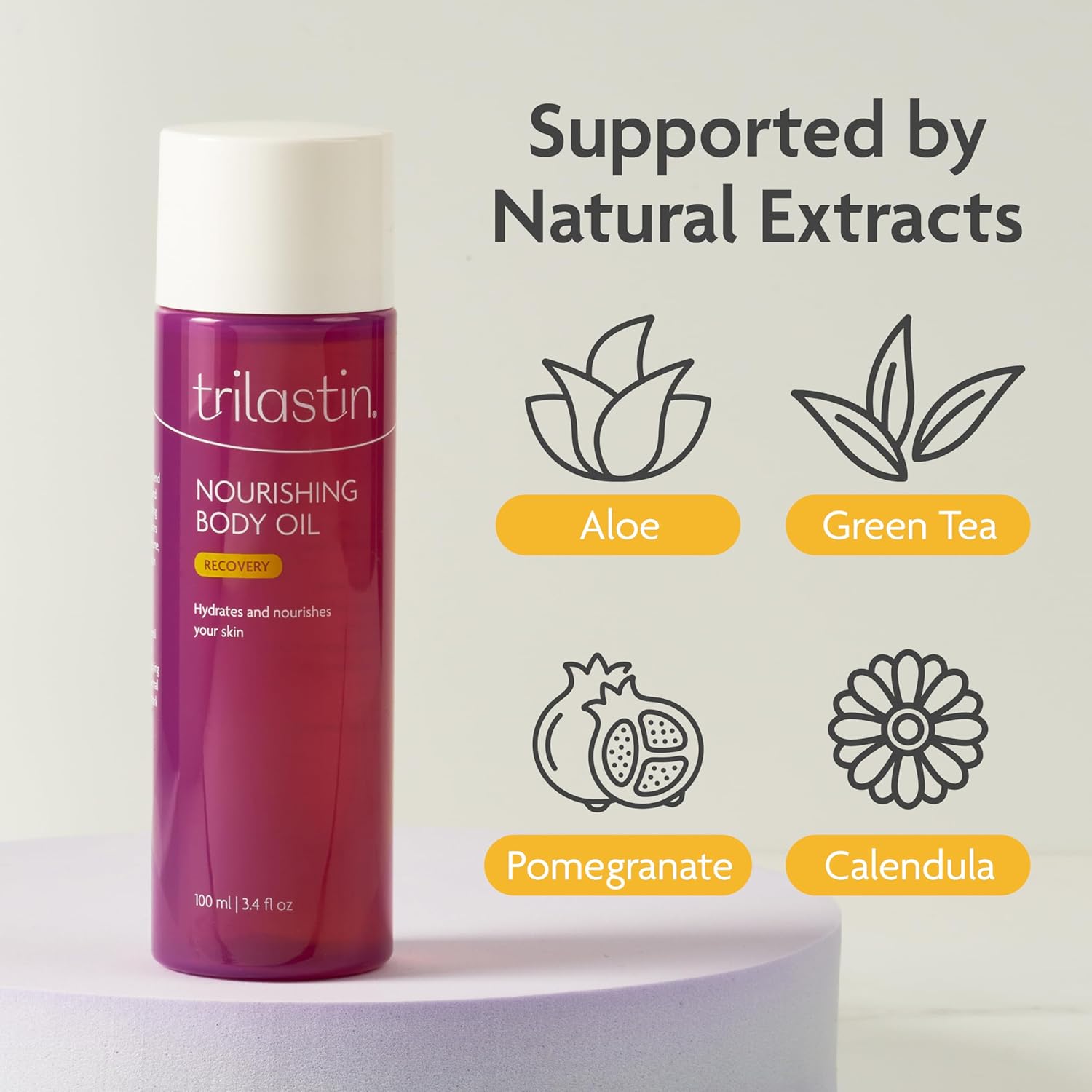 TriLASTIN Body Oil (3.4oz) | Vitamin-Infused Stretch Mark Oil | Body Serum for Scars, Stretch Marks, and Moisturizing | Paraben-Free and Hypoallergenic - Image 5