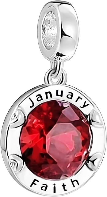 AMATOLOVE Jan-Dec Birthstone Charms for Bracelets Happy Birthday Bead Charm Gifts for Women Girls,Brilliant Round Heart Shape CZ for Choice