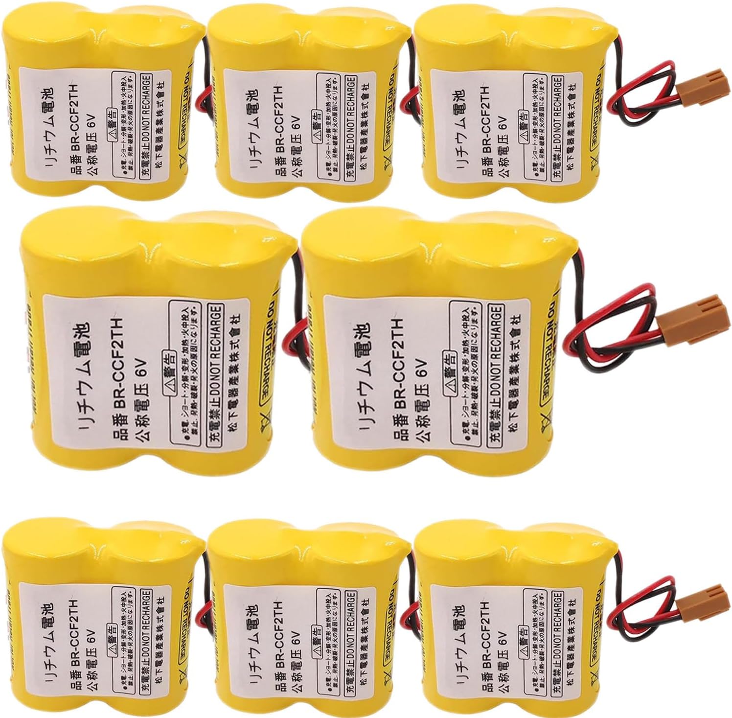 (8pcs/Pack) BR-CCF2TH 6V 5000mah Battery with Brown Plug for Fanuc A98L-0001-0902/A98L-0031-0006 PLC Back-Power