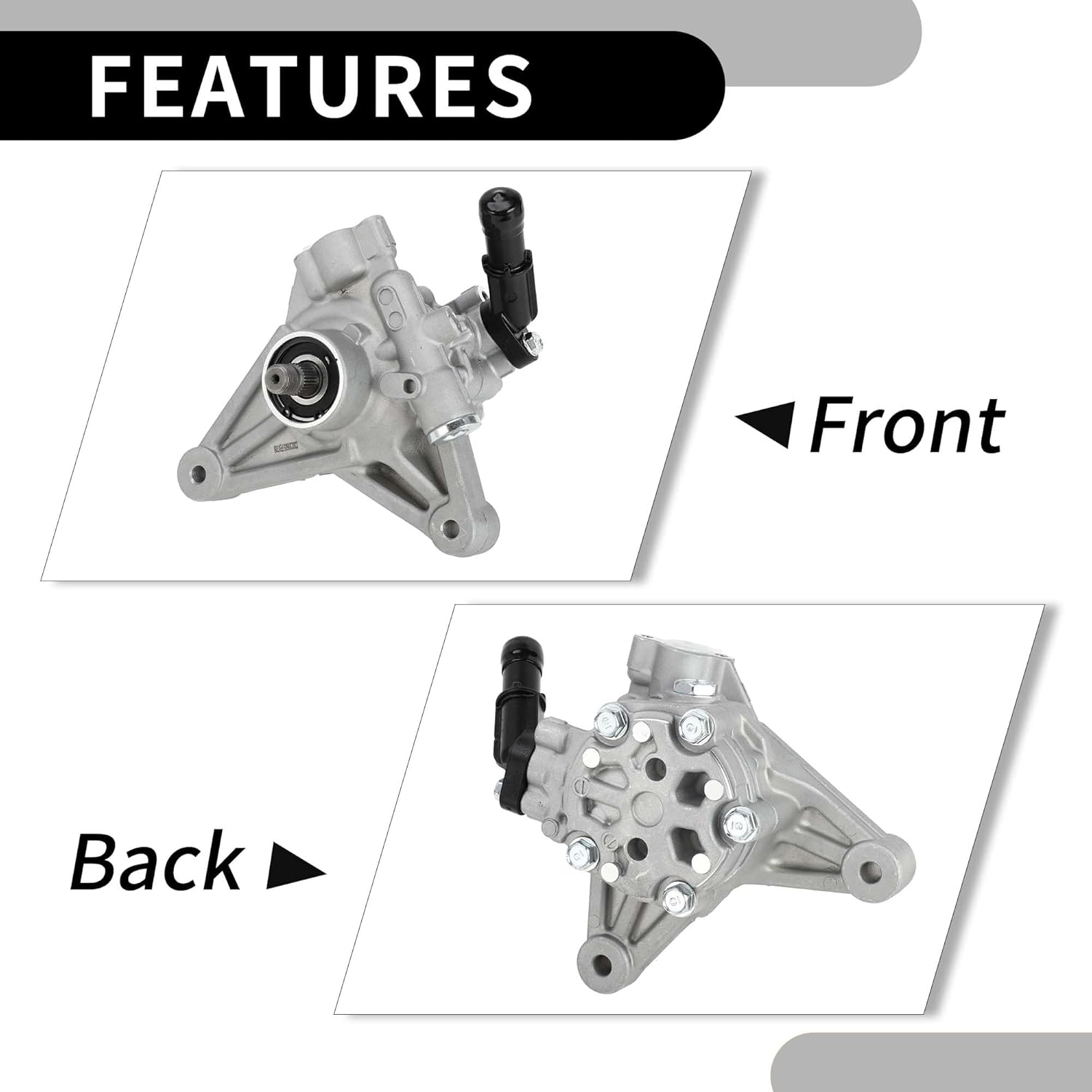 Car Power Steering Pump Power Assist Pump for Honda Pilot 3.5L V6 2012-2015 for Honda Ridgeline 3.5L V6 2012-2014 No.56110-RN0-A54 Aluminum Alloy