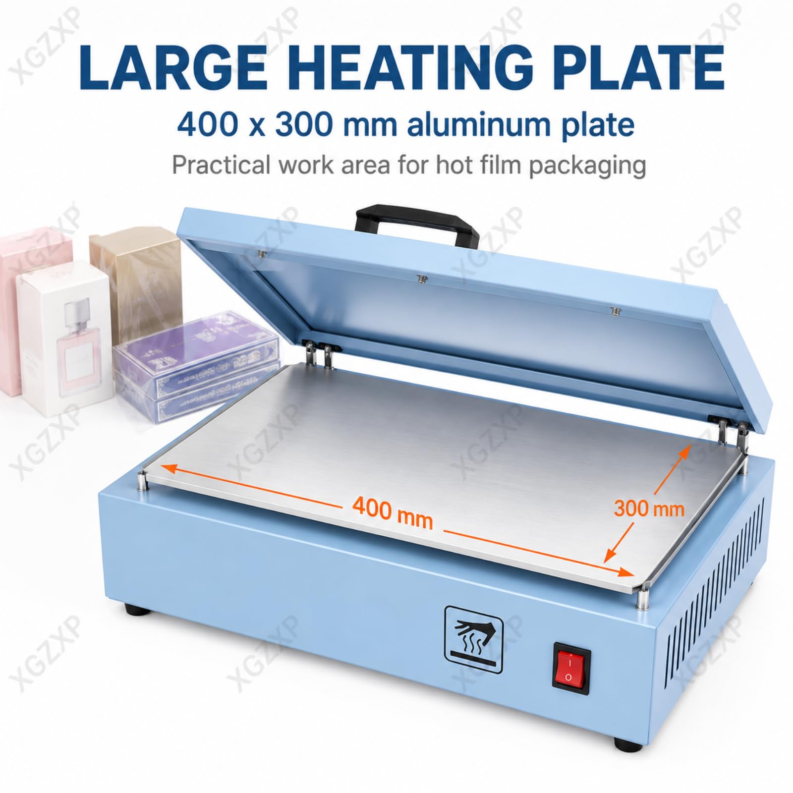 Máquina Manual Para Envolver Con Celofán, 1200 W, Con Control De Temperatura De 200 ℃, Placa Calefactora De Aluminio De 400 X 300 Mm, Para Perfumes, Cosméticos, Cajas De Póker Y Películas De Pvc