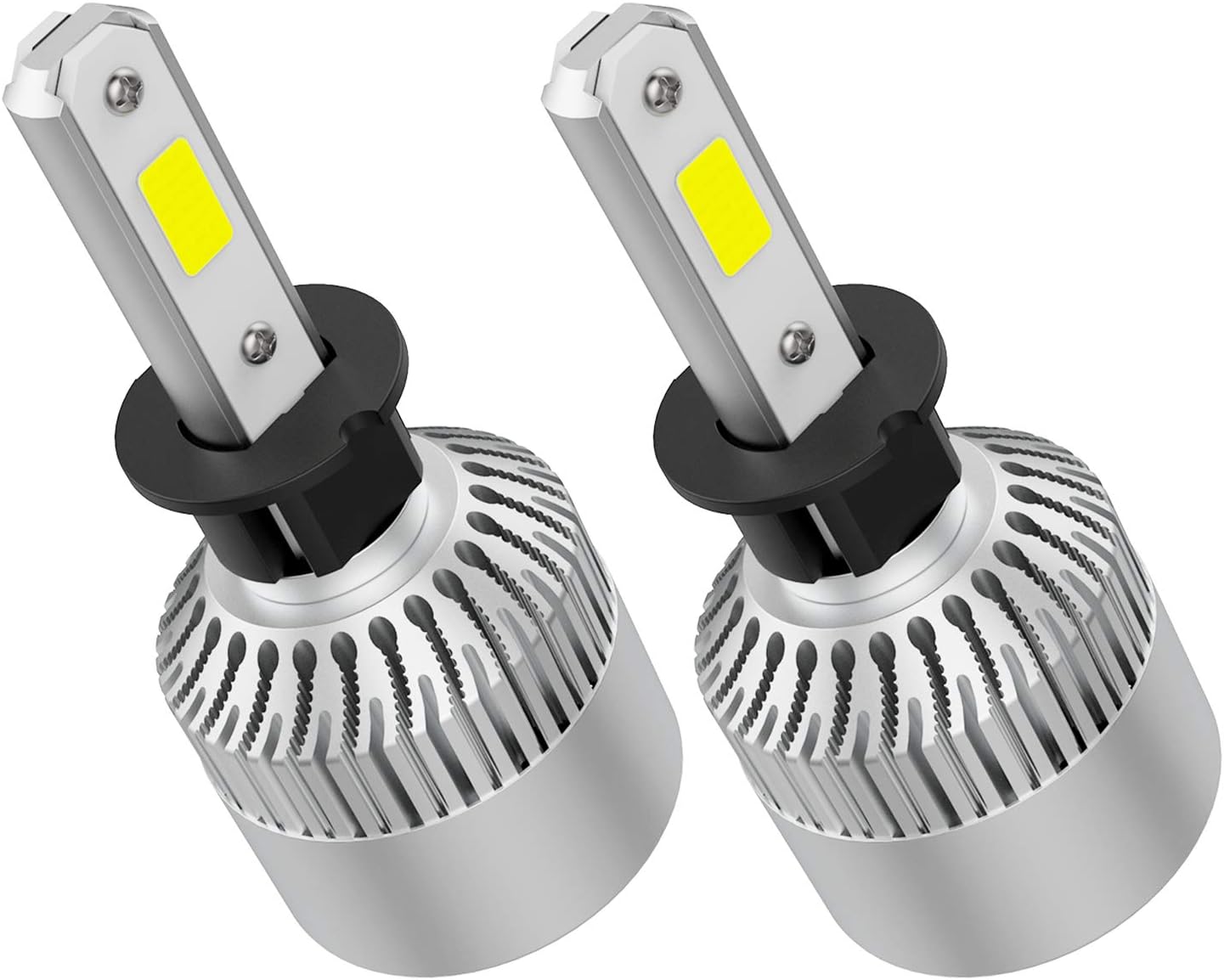 Crownova H3 Led Bulb, S2 Series Flip COB Chips, 3600lm High Beam/Low Beam/Fog Light Replacement Bulb, 6500k Cool Daylight