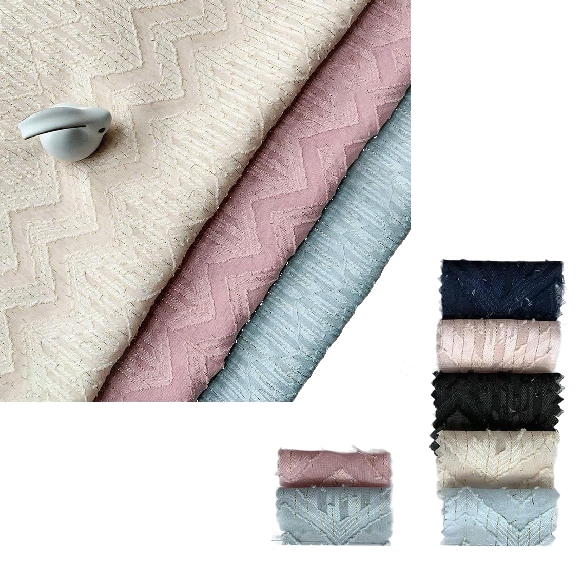 150 cm breit, 1/2/3 cm lang, Krepp-Chiffon-Stoff, gewebt, Jacquard, halbdurchsichtiger Chiffon-Stoff, Meterware, Chiffon-Stoff für die Kleiderherstellung, Schal
