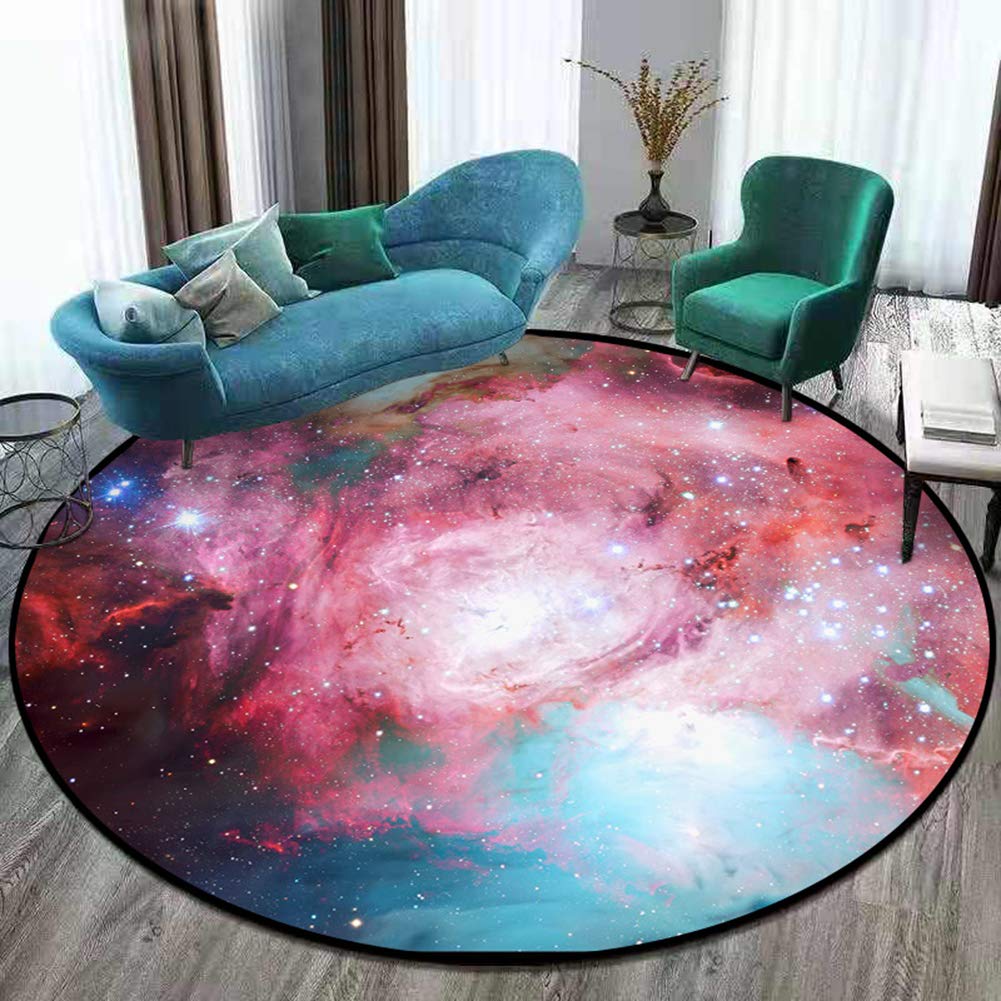 Okrągłe dywaniki, Universe Space Nebula Stars Starry Carpet Duża mata podłogowa do salonu, gabinetu, sypialni dla dzieci (mgławica Stars, średnica 120 cm)
