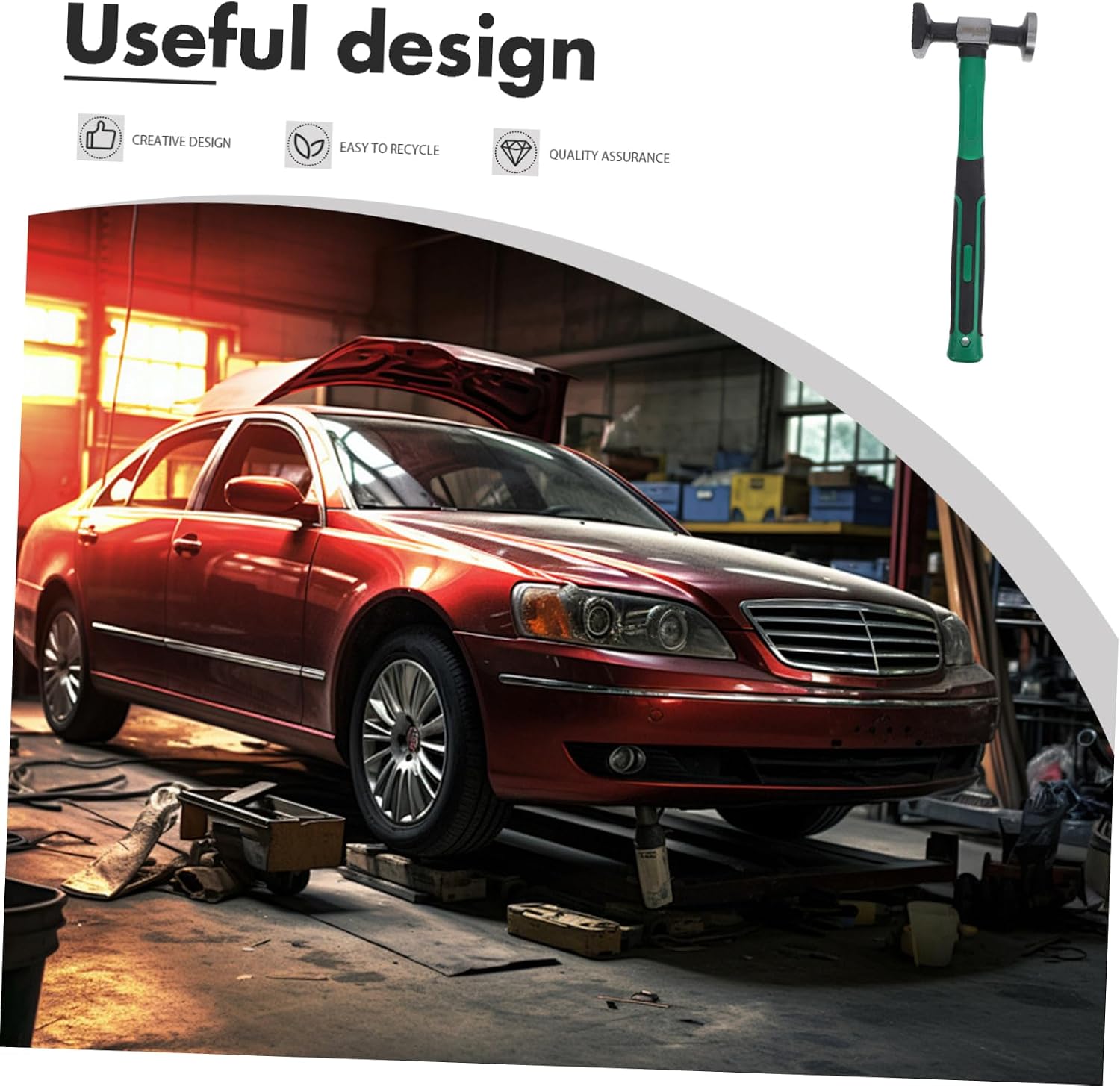 Auto Body Repair Hammer Construction Edges for Professionals and Enthusiasts for Auto Body Supplies and Repair Tasks