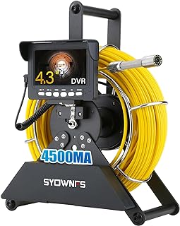 SYOWNFS Sewer Camera 100ft/30m, 0.9in/22mm Pipe Inspection With 12pcs LEDs Light, 4.3" Screen 1000TVL Plumbing Snake With ...