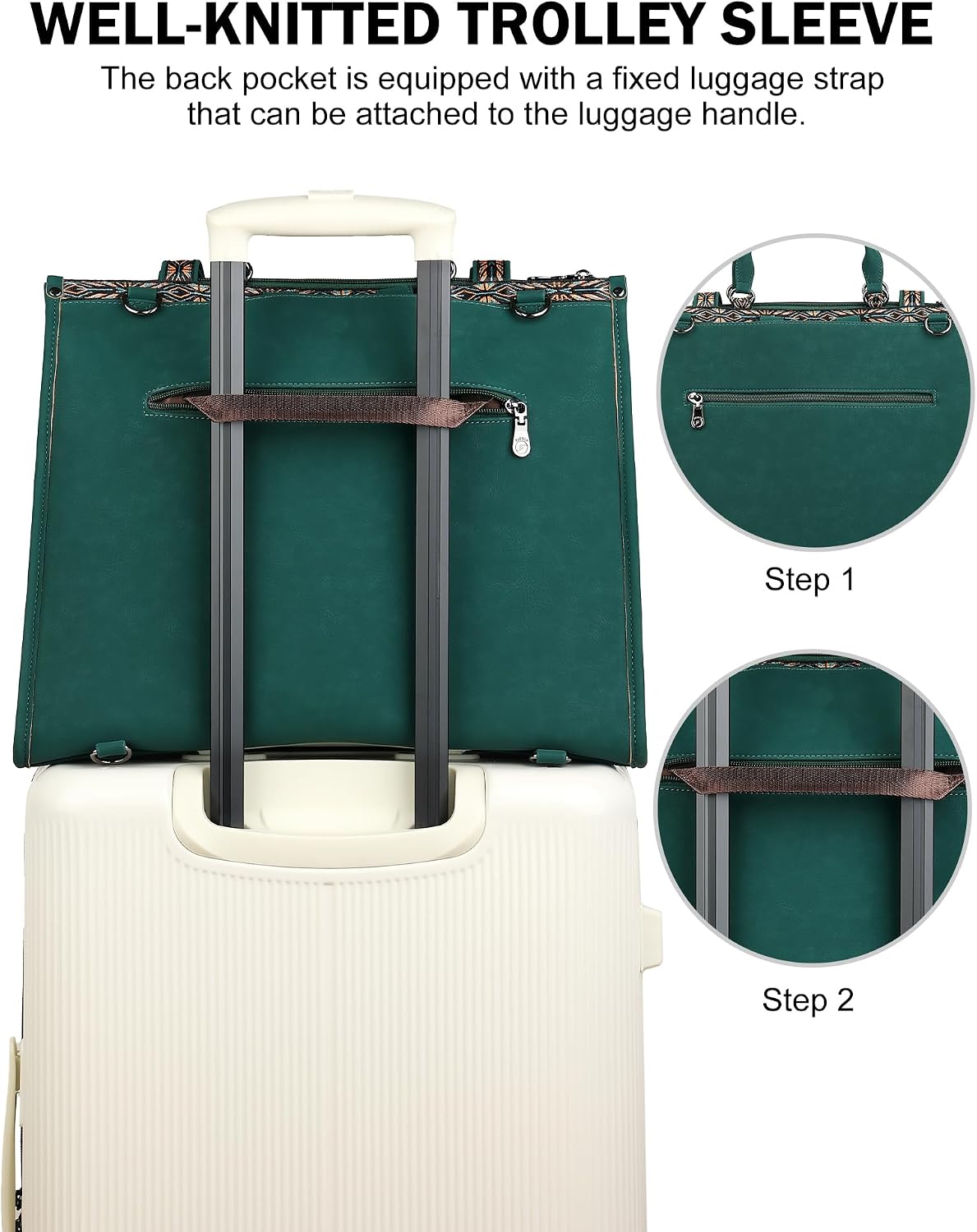 FADEON Laptop Bag for Women Designer PU Leather Large Tote Bags Backpack Purses with 15.6 Laptop Compartment Shoulder Handbag