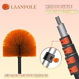 LAANPOLE Plumeau Poussiere 6m avec Perche Télescopique, Plumeau Telescopique pour Nettoyage, Tete de Loup pour Plafonds et Coins - Usage Intérieur/Extérieur - 2