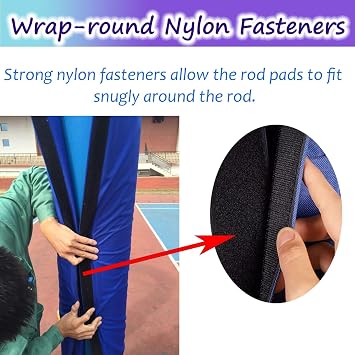 Square Pole Padding Wrap Around, Customizable Basketball Hoop Post Pads for Garage Court Gym Playground - Black/Blue, Anti-Collision Column Protective Cushion