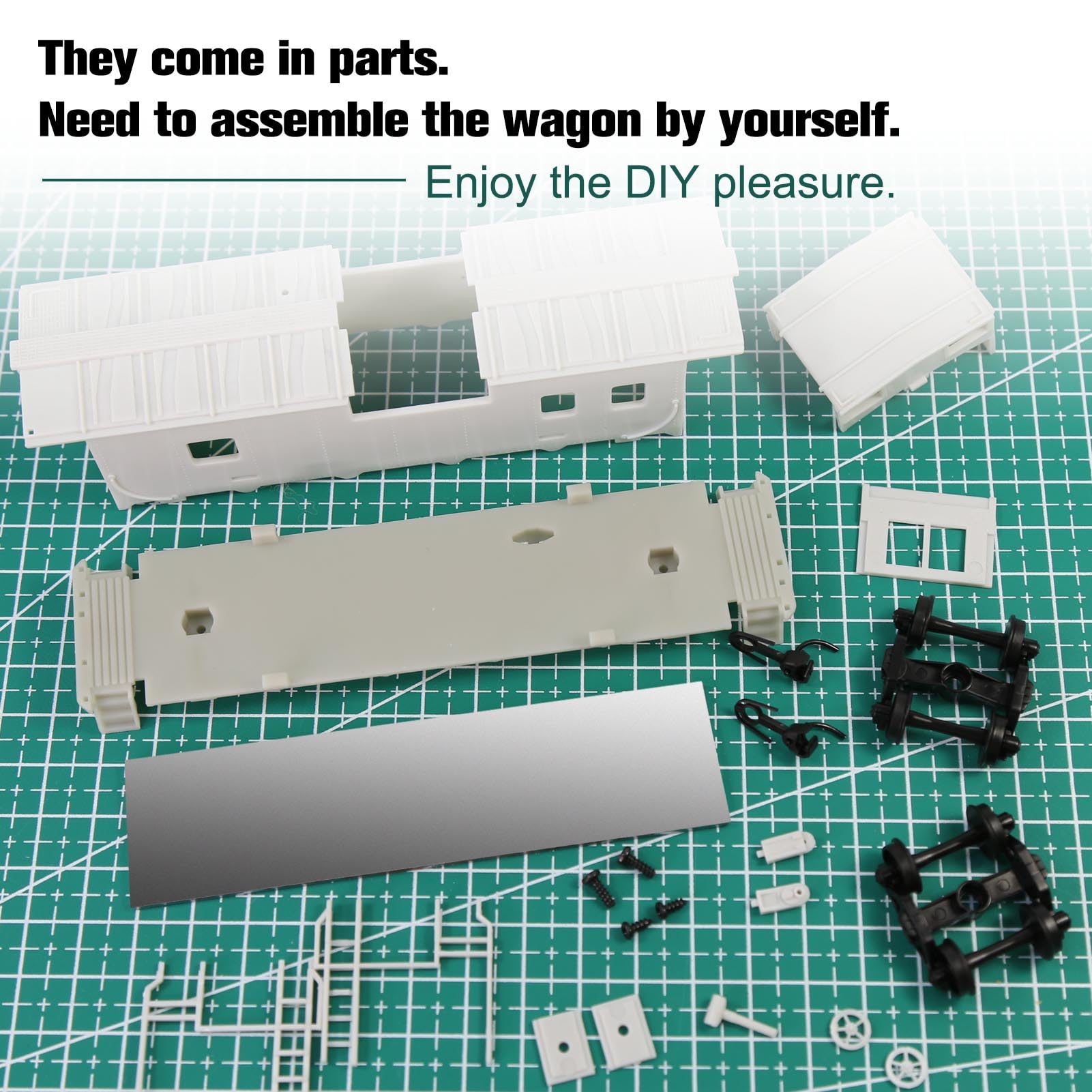 Evemodel C8763JJ 2 Units HO Scale 1:87 Unpainted Unassembled 36' Wide Vision Caboose DIY