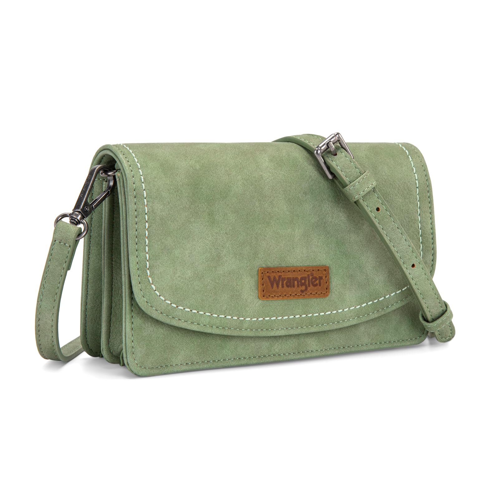 Wrangler Small Crossbody Bag for Women, RFID Blocking Wallet Purse with Adjustable Strap, Multi-Compartment Shoulder Handbag