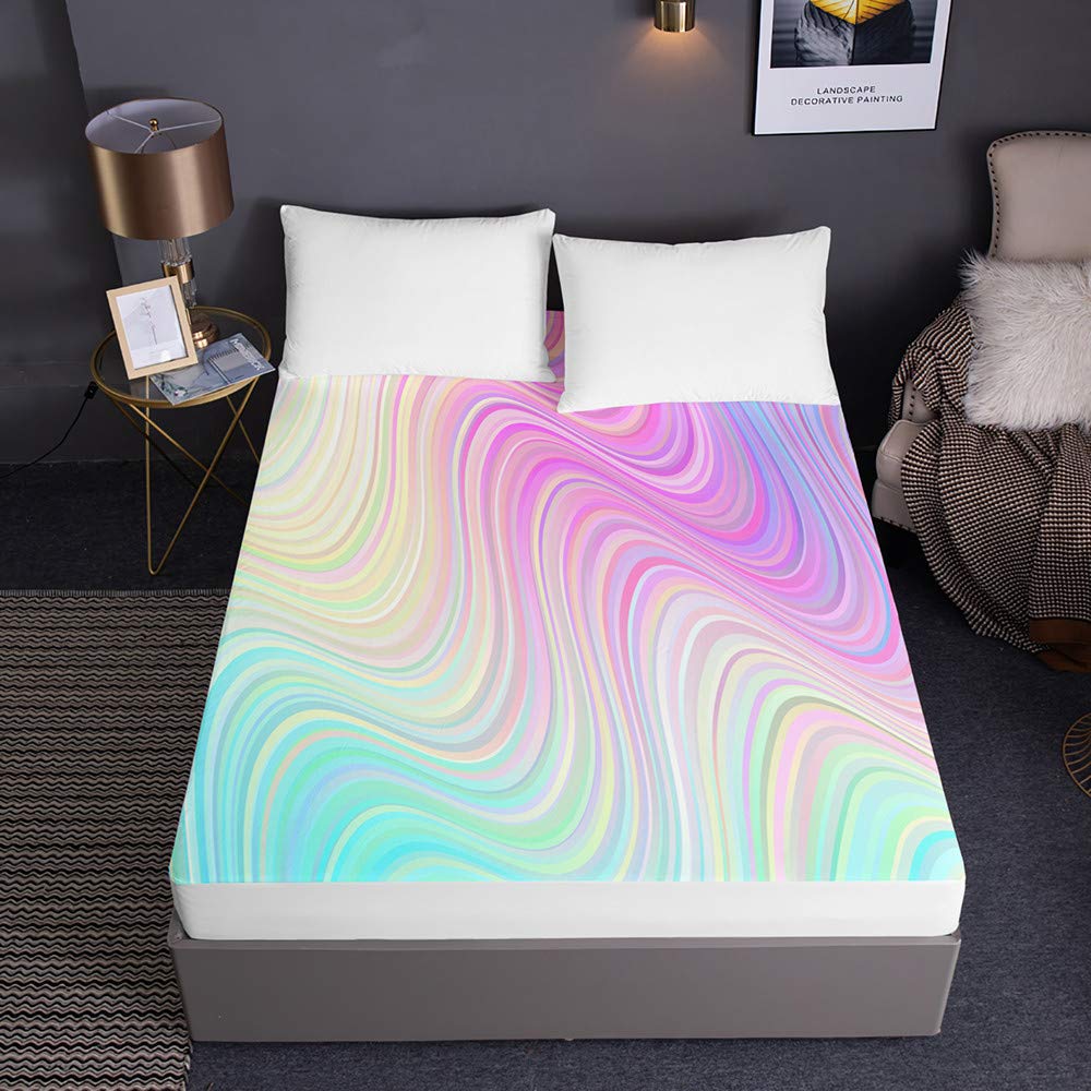 Drap housse microfibre 160x200cm Chickw1 bonnet 30cm motif nordique Pente
