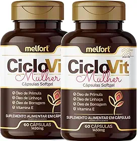 Óleo De Linhaça, Óleo De Prímula, Óleo De Borragem 120 Capsulas Softgel CicloVit Mulher
