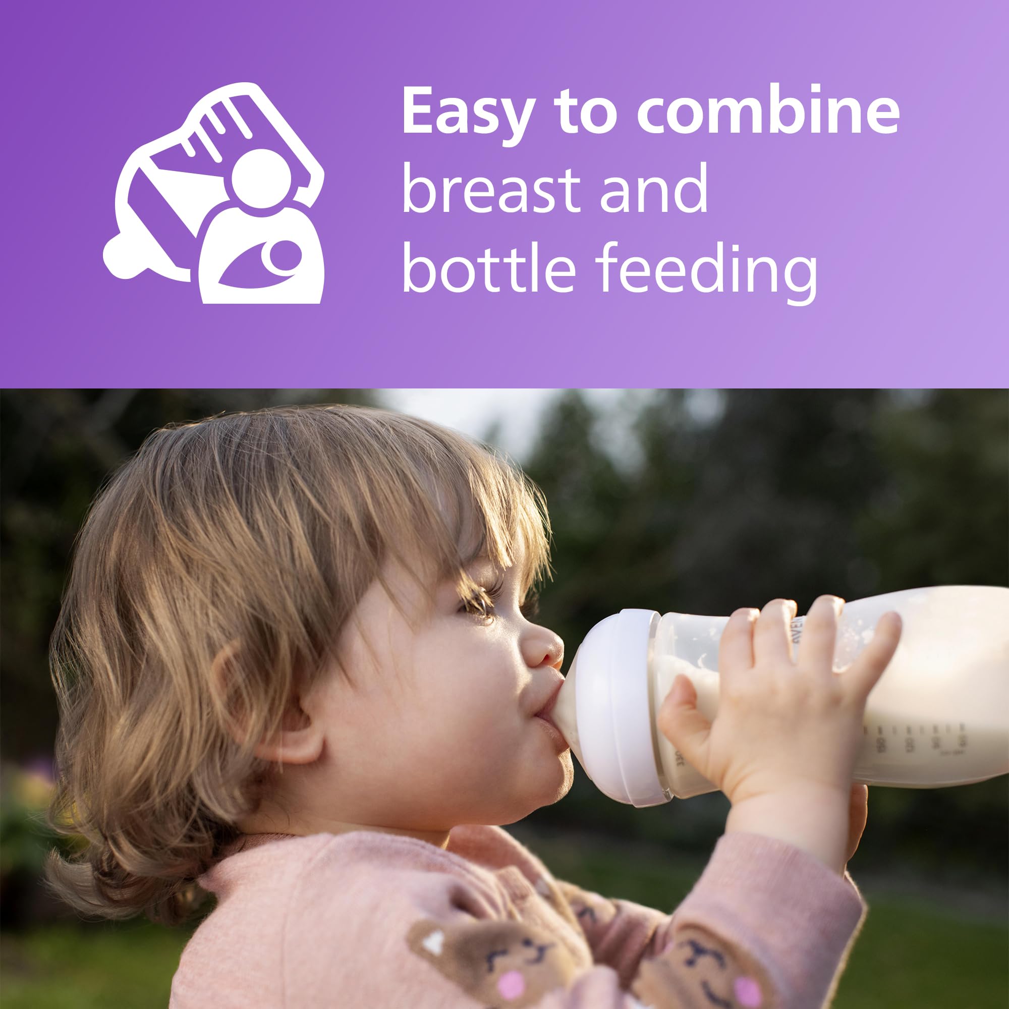 Philips Avent, Natural Response Baby Bottle 330 ml with Flow 4 (3 m+ Teat), SCY906/11, Transparent - Image 3