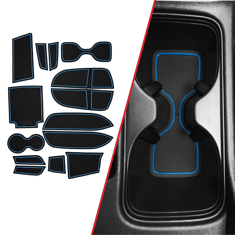 Tapete para porta-copos e console Honda Civic 2013–2015 CupHolderHero com acabamento azul, 1 peça