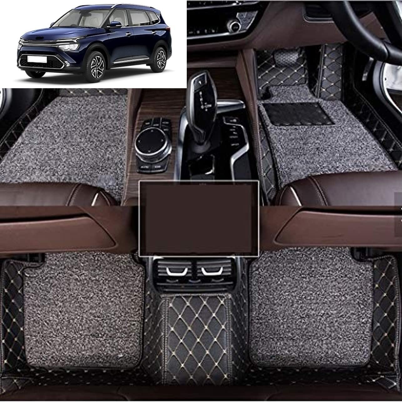 Vahan Expo 7D Mats for for Kia Carens 7 Seater 7D