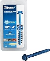 Vista 23 de Tapcon + Anclajes de hormigón de cabeza hexagonal de 3/8 x 2-1/4 pulgadas, 10 unidades, revestimiento climático azul resistente a la corrosión, uso