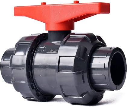 3/4" UPVC Union Ball Valve, Pool True Union Full Flow Ball Valve for Water System, U.S. ASTM EPDM O-Rings, Rated at 230 PSI, 3/4 inch Socket 3/4"