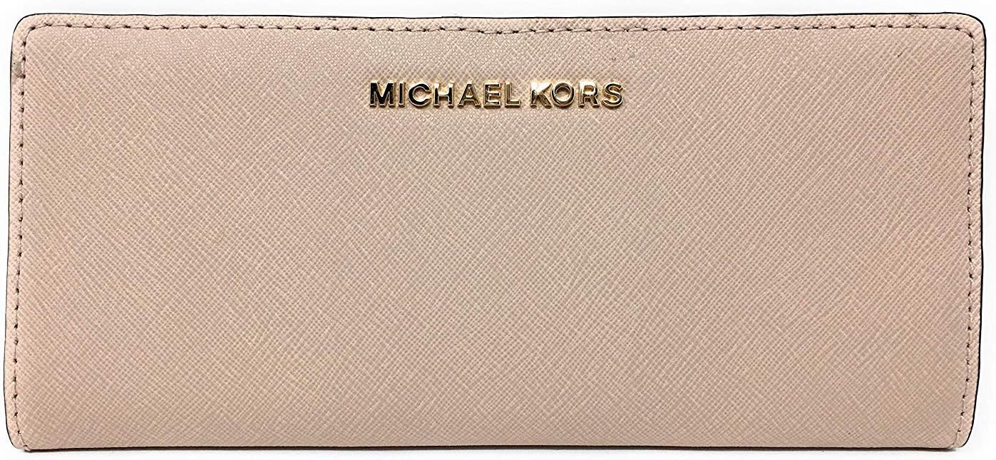 Michael Kors Jet Set Travel Flat Slim Bifold Saffiano Leather Wallet (Ballet)
