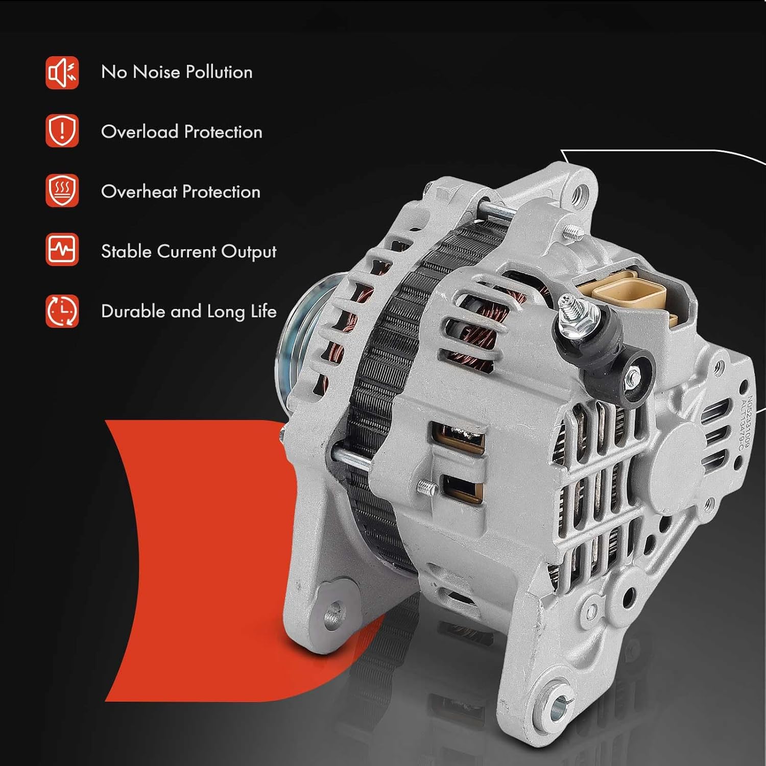 A-Premium Alternator Compatible with Subaru Impreza 1993 1994 1995 1996 1997, 1.8L 2.2L, 12V 75A 5-Groove Pulley Clockwise, Replace# 23700-AA280, A002TA7591