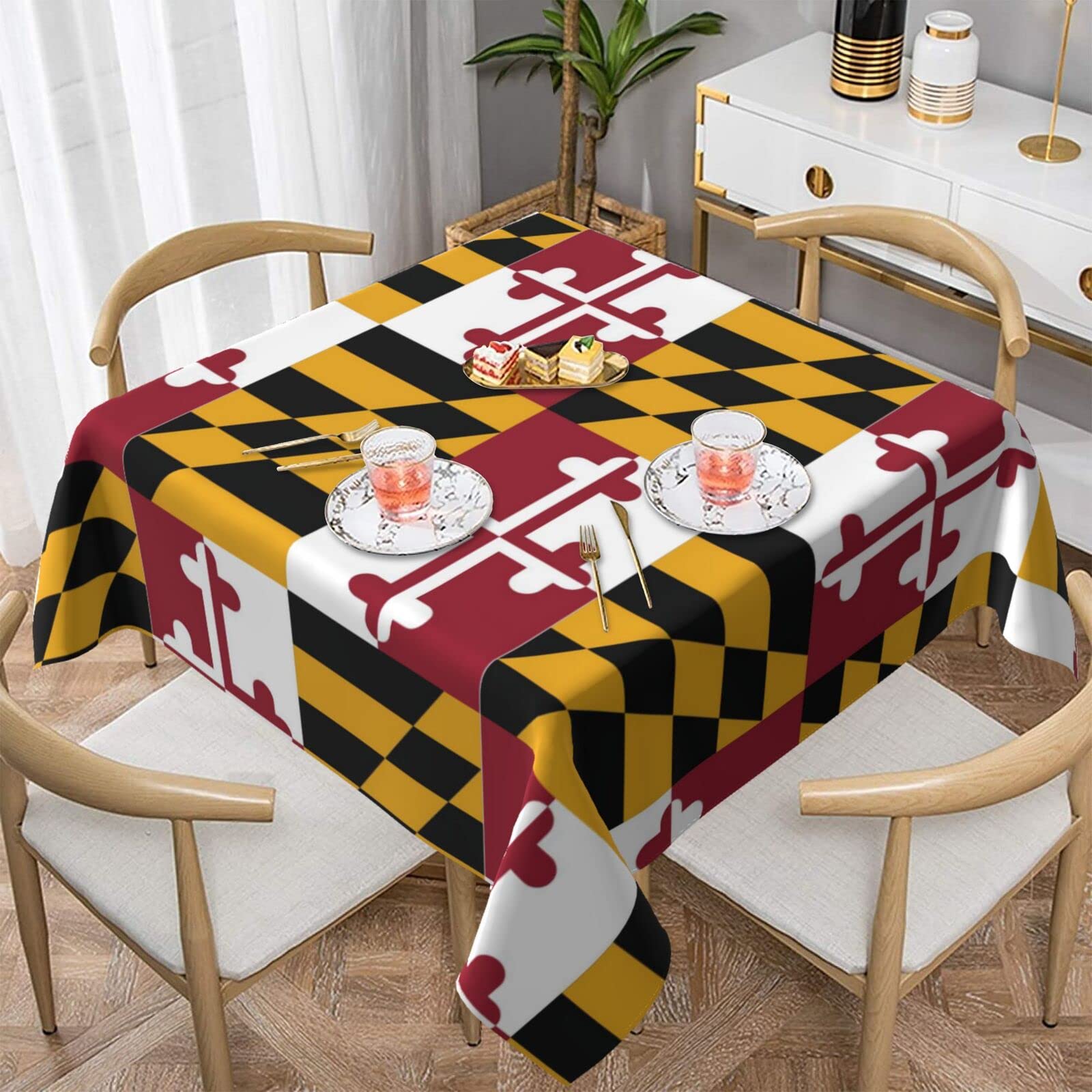 Nappe carrée Maryland repas de famille et décoration de table de cuisine conviviale