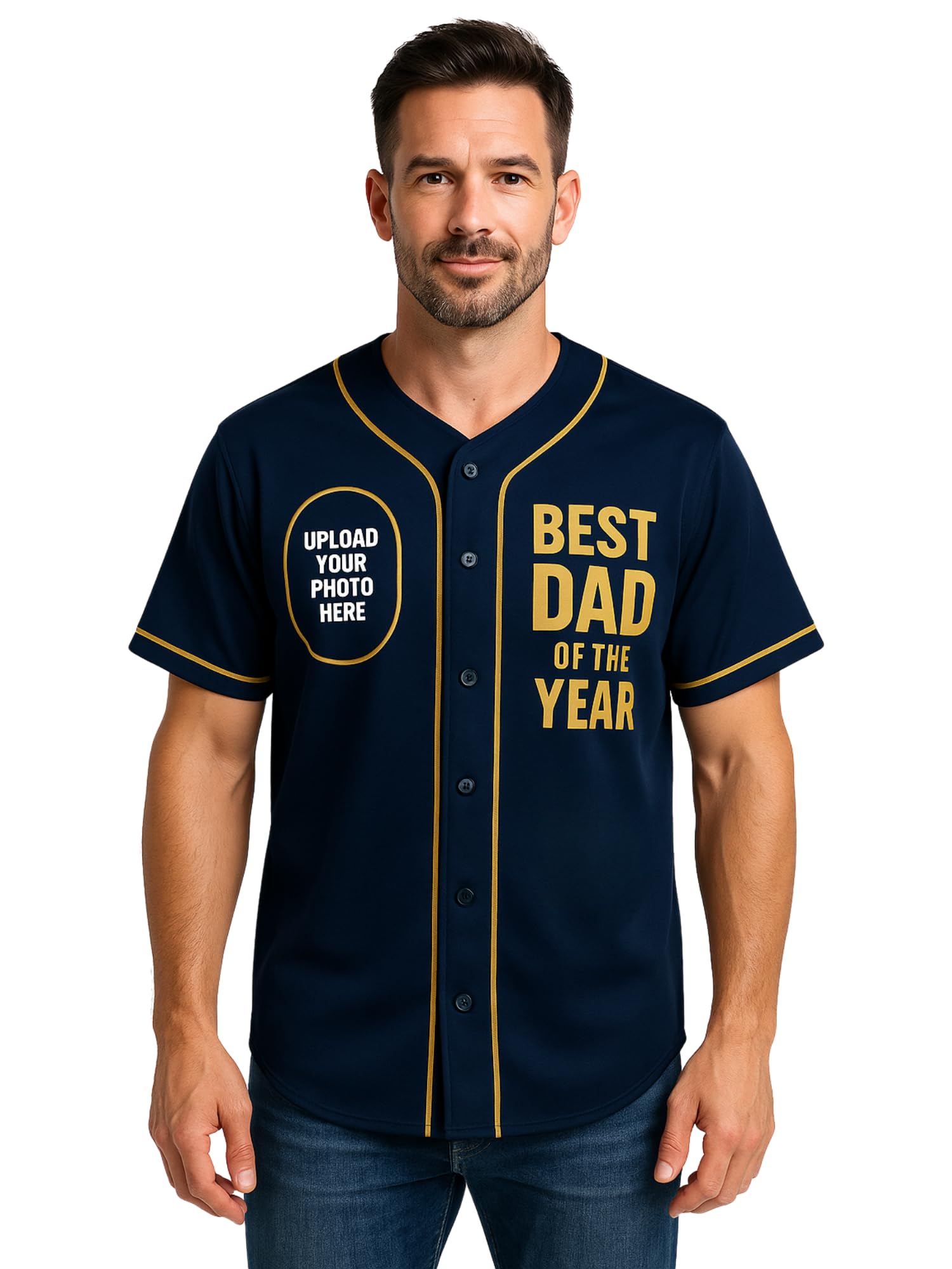 Custom Father’s Day Baseball Jersey – Personalized Softball Jerseys with Name & Number – Unique Gift for Dad Daddy Papa - Best Dad of The Year