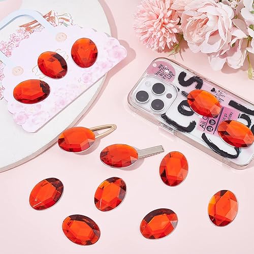 Miniatura 6 de FINGERINSPIRE 30 piezas de diamantes de imitación acrílicos ovalados extragrandes, de 1.57 x 1.18 pulgadas, diamantes de imitación acrílicos,