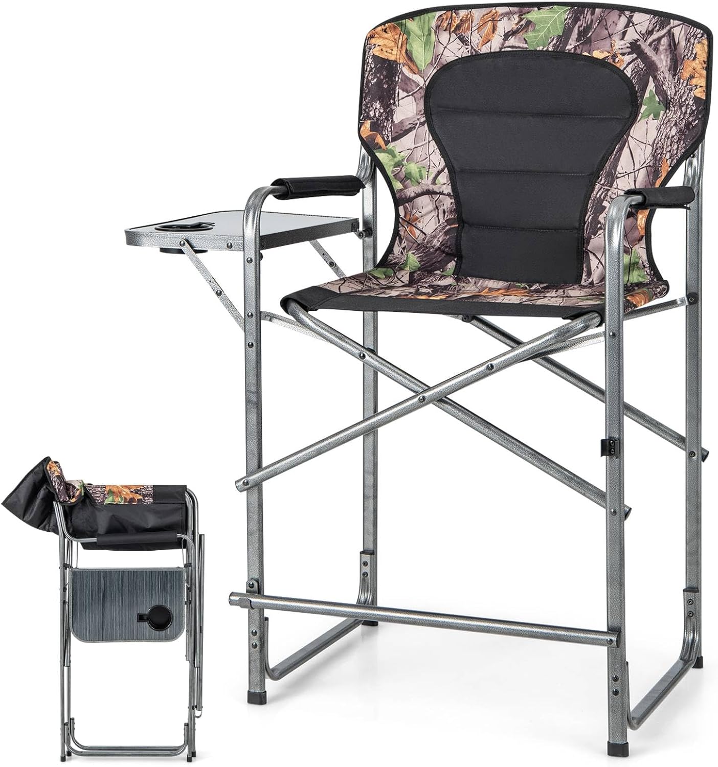 TANGZON Folding Directors Chair, Oversized Camping Chair for Adults