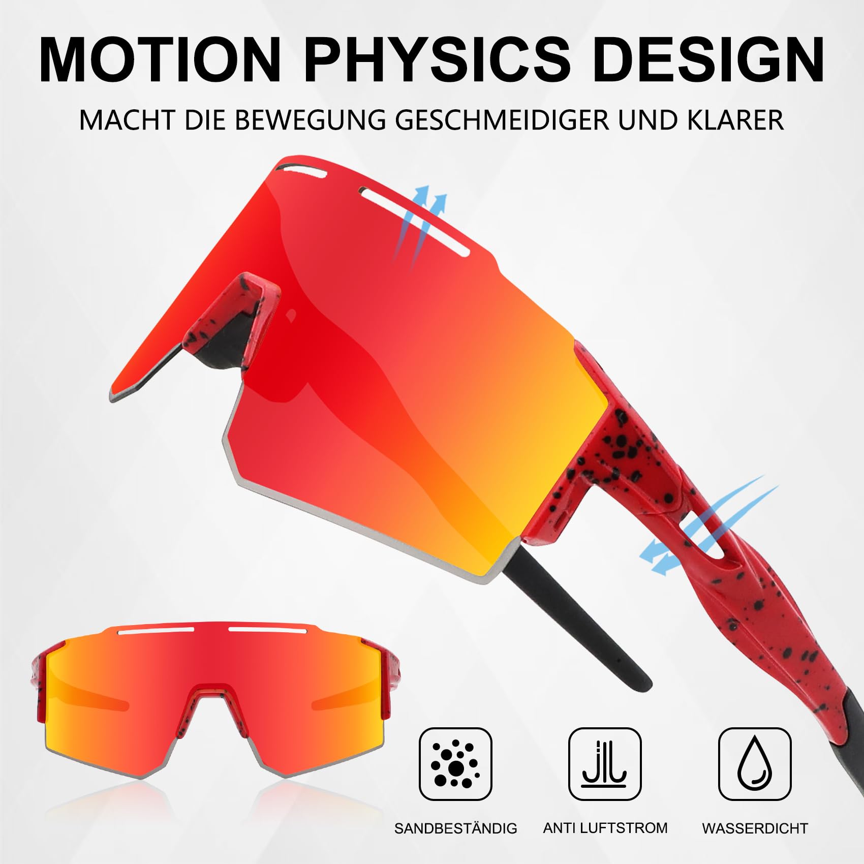 DUDUKING Gafas de sol deportivas para hombre y mujer, para deportes al aire libre, ciclismo, correr, golf, protección UV 400