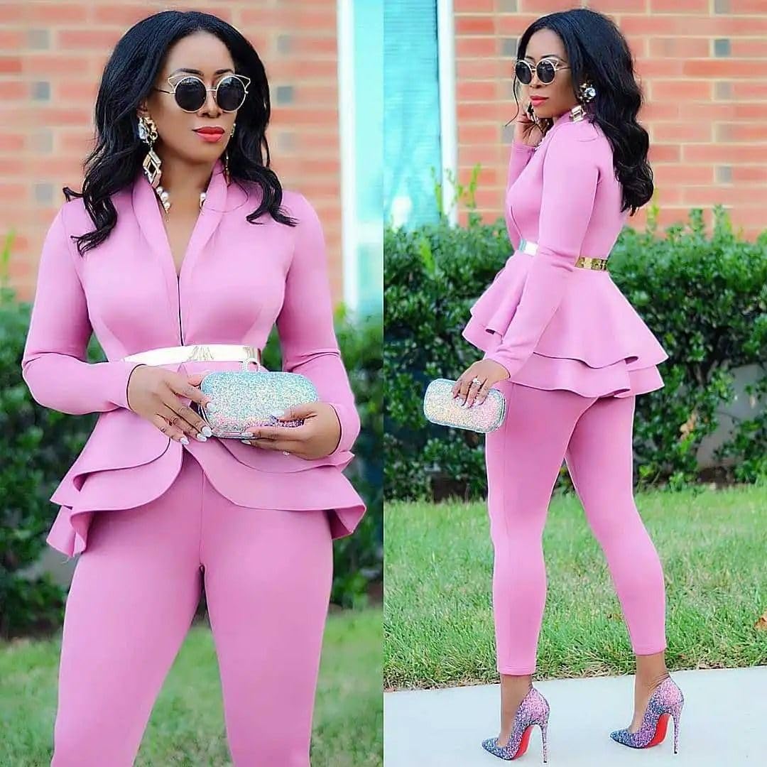 Conjunto de Oficina de 2 Piezas para Mujer: Chaqueta y Pantalón, Atuendo de Trabajo