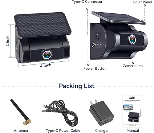 Miniatura 8 de Cámara de respaldo inalámbrica solar magnética WiFi fácil de instalar, conectar el teléfono, camión, remolque, enganche, cámara de visión trasera,
