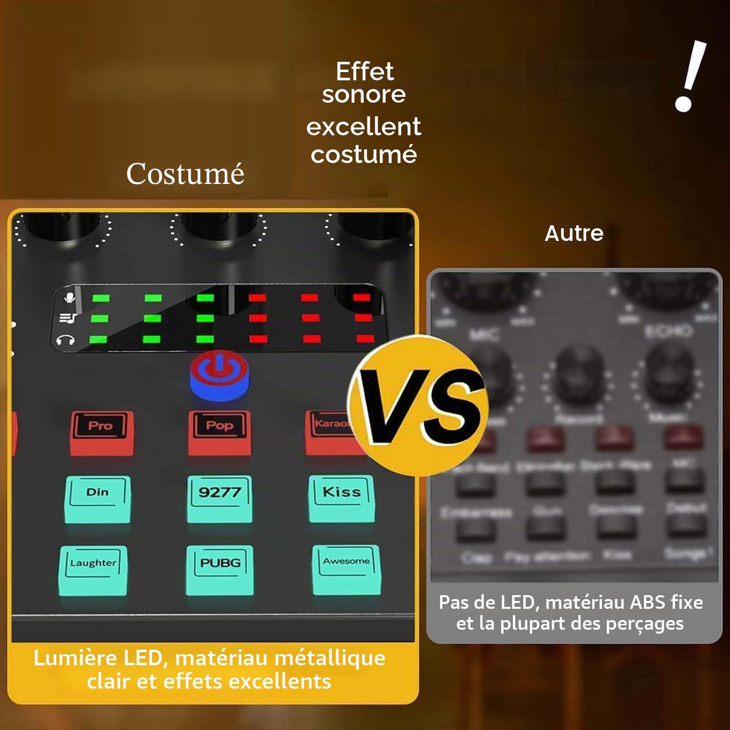 Micro Gaming Carte Son Karaoke Table de Mixage DJ Set, focombance Ensemble d'équipement de Podcast Interface Audio Mixage Micro Pc Cable Usb Microphone à condensateur Bluetooth Streaming Micro Gamer