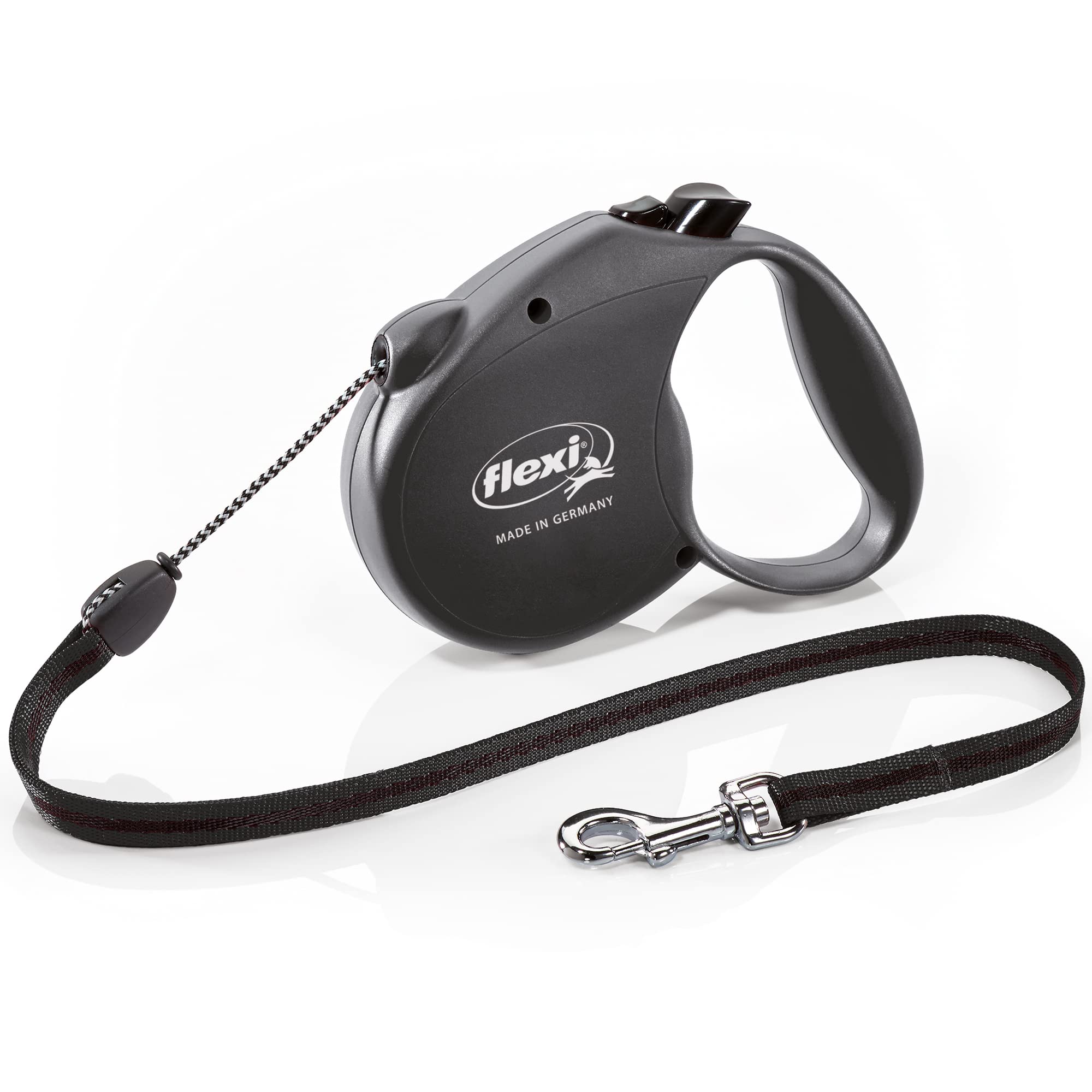 Flexi Basic Standard Cord Black Medium 5m Retractable Dog Leash/Lead for dogs up to 20kgs/44lbs