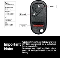 Vista 3 de Control remoto de entrada sin llave OUCG8D344HA 313.8MHz 3 botones de repuesto para Honda Civic Element CR-V 2002-2011