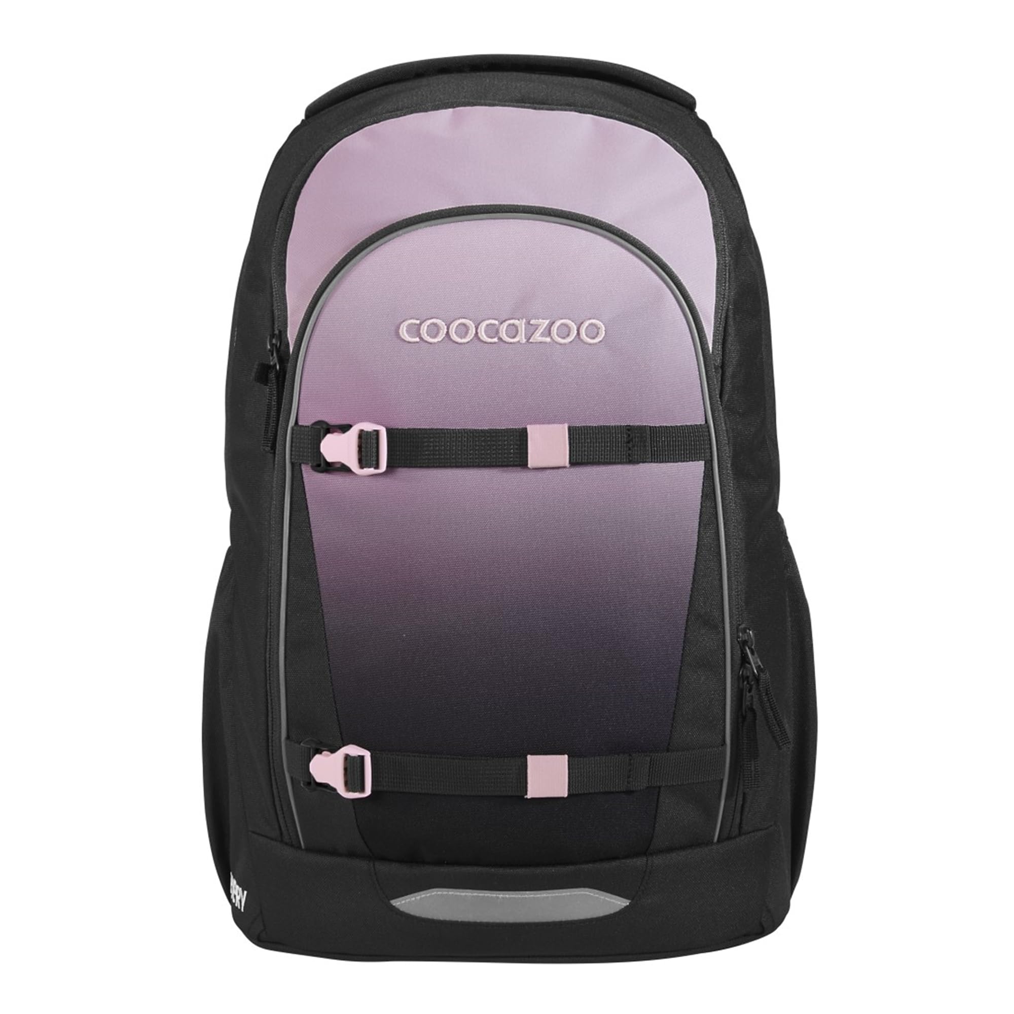 Coocazoo Schulrucksack EVERY „Rose Shadows“, schwarz-rosa, ergonomischer & anpassbarer Tornister, höhenverstellbar, mit Brustgurt & Hüftgurt, ab der 3. Klasse