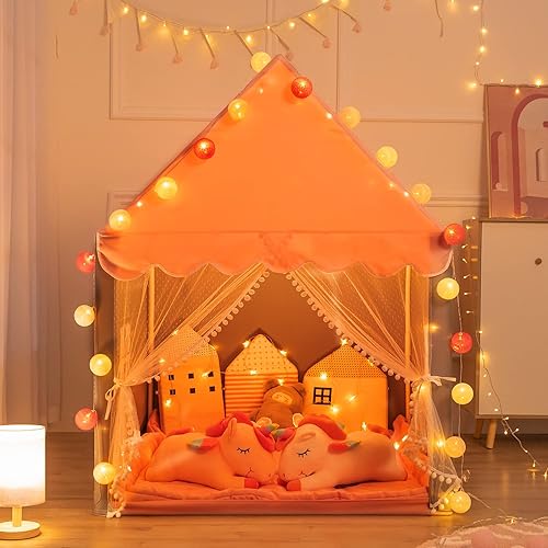 Miniatura 6 de Tienda de campaña de juegos para niños con alfombra, tienda de campaña para niños, tienda de campaña de castillo interior para niñas, tienda de