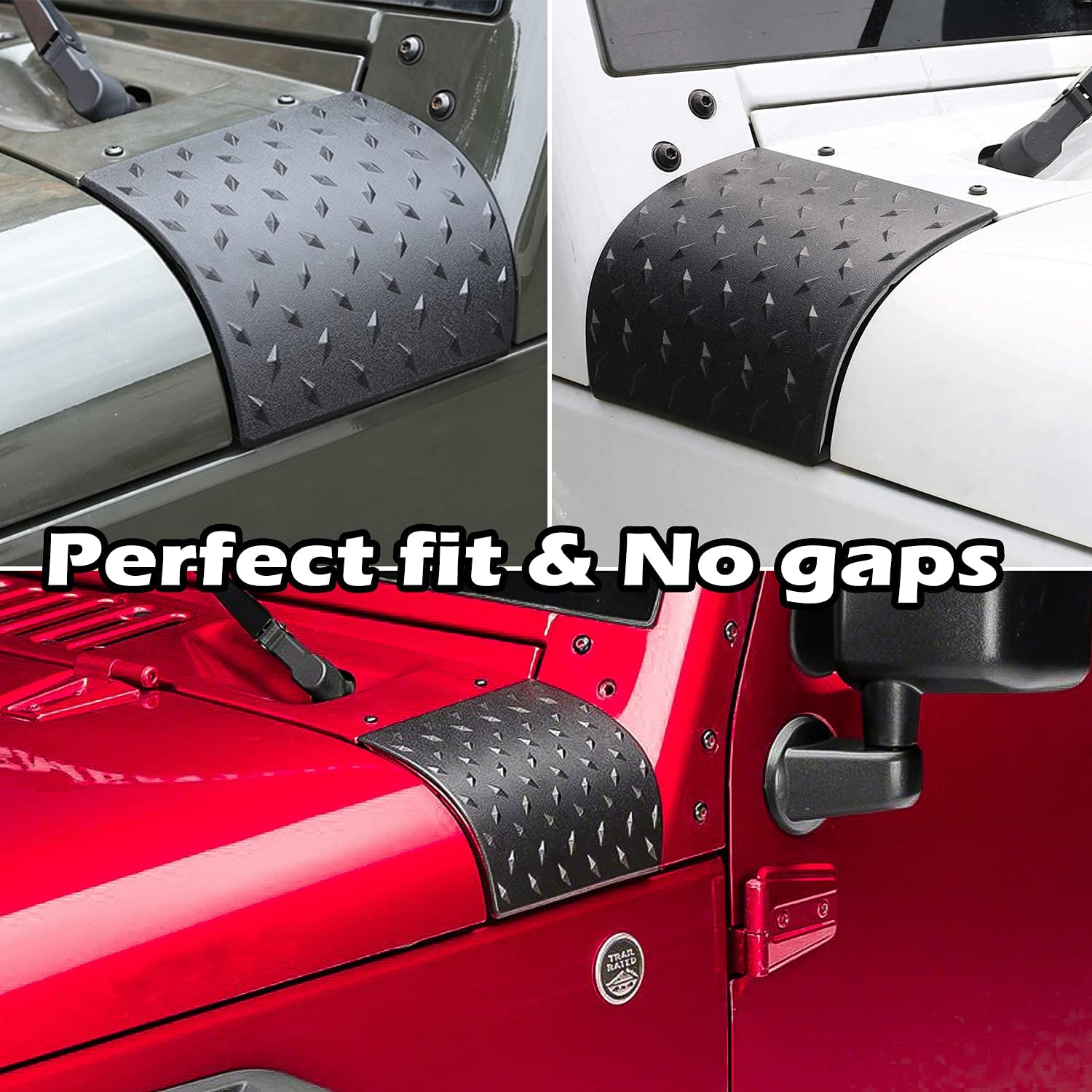 Adesivo Auto Nero Cowl Body Armor Esterno Laterale per Jeep Wrangler JK JKU Unlimited Rubicon Sahara X Off Road Sport 2007-2018