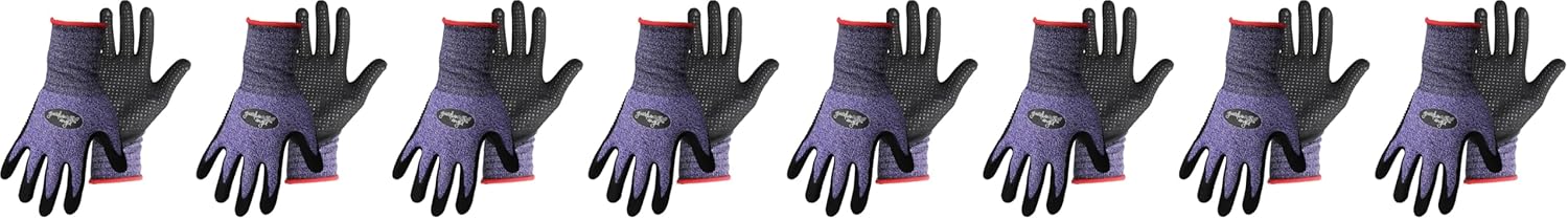 Boss Unisex Guardian Angel Dotted Nitrile Palm, Superior Grip, Abrasion Resistant, Red/Purple, Large (8444L)