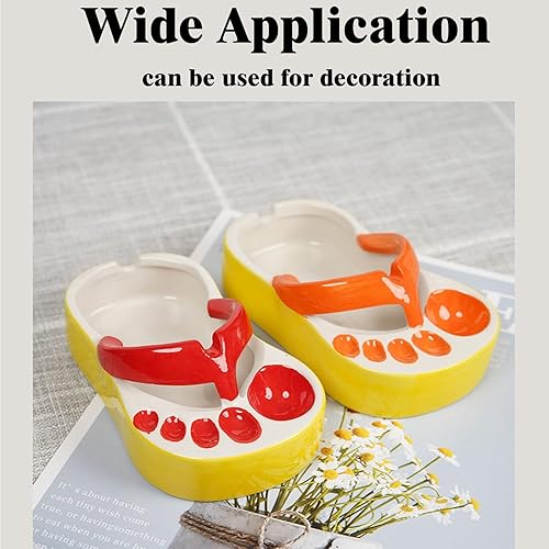 Miniatura 5 de Plato de cerámica para papas fritas, plato con forma de chancletas para servir salsa de soja para cocina, lindos utensilios de cocina, bandeja de