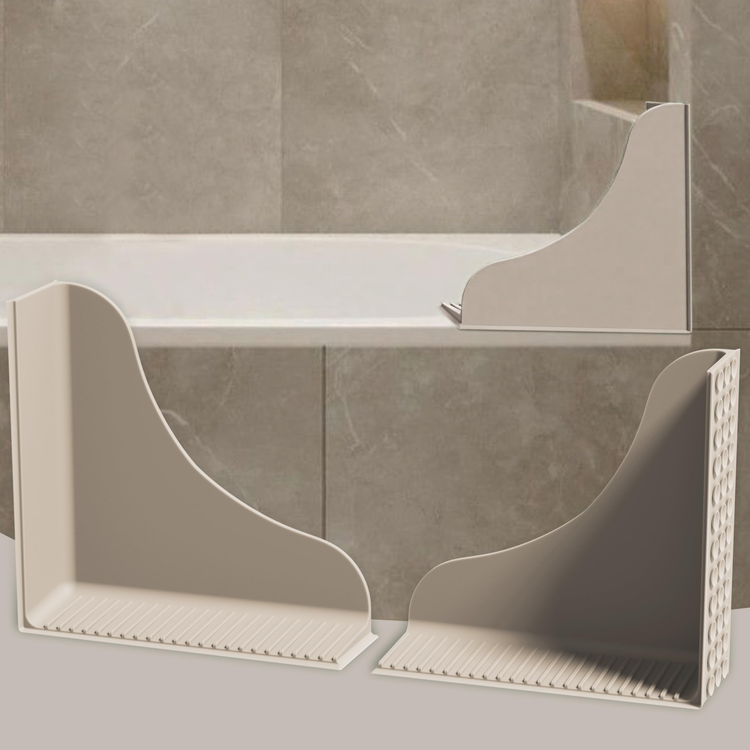 Photo 1 of Roslim Silicone Shower Splash Guard - Taupe