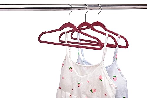 Miniatura 7 de Paquete de 30 + 10 perchas de plástico para niños, no aterciopeladas, compactas, delgadas, compactas, para camisas, faldas, pantalones, blusas,