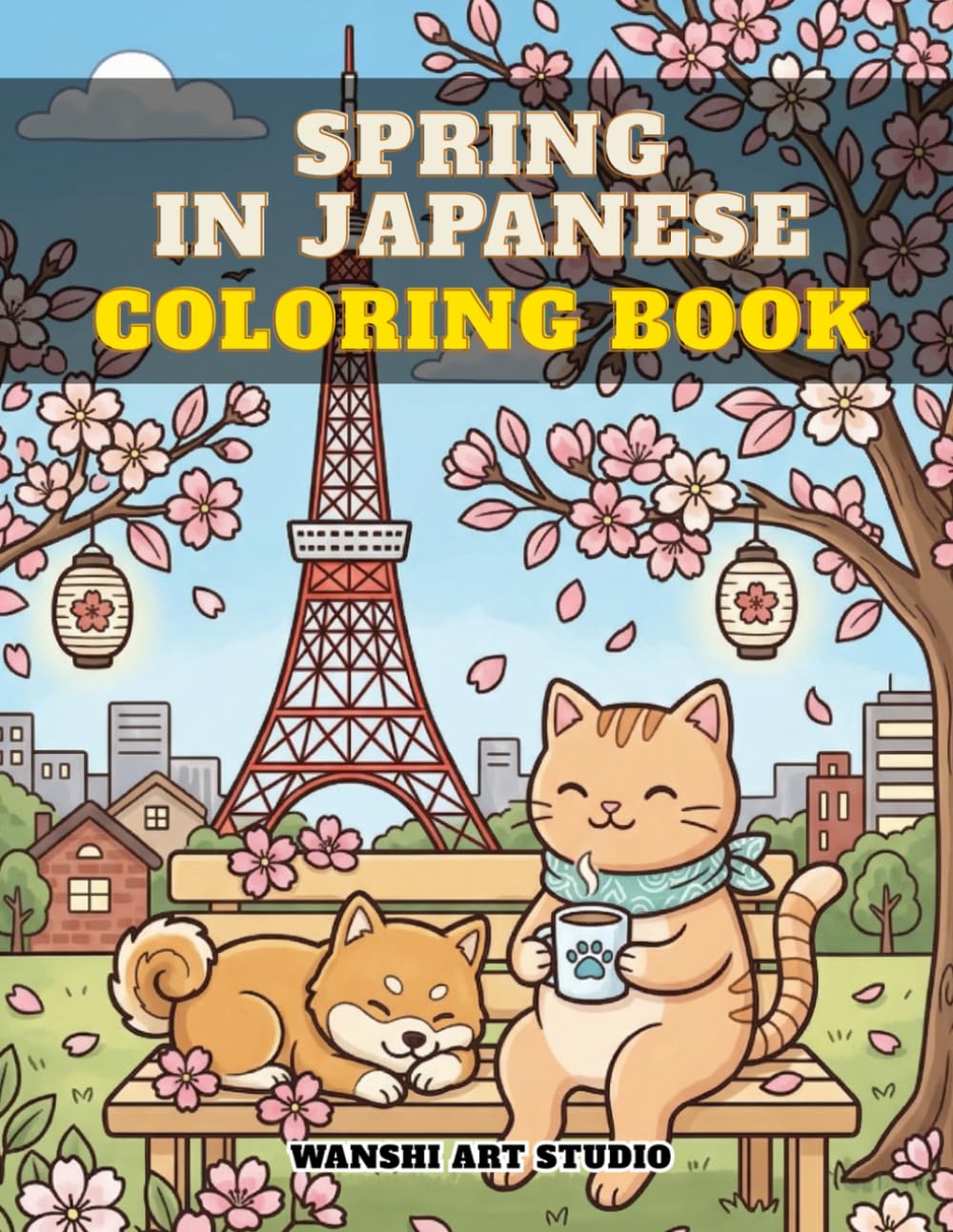 Spring in Japanese Coloring Book (Kawaii Coloring Book Series)