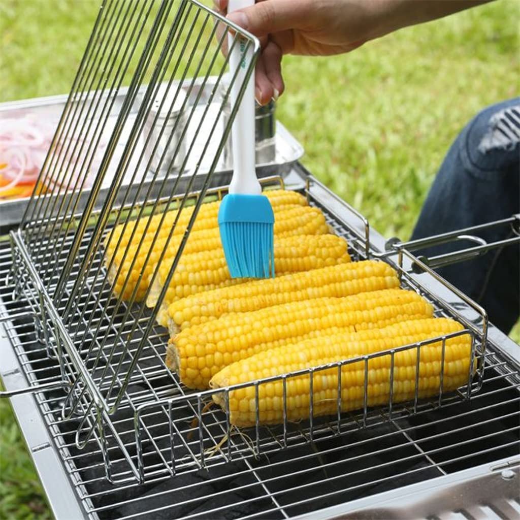 Bbq Taca do grillowania Kosz ze stali nierdzewnej Odporny na ciepło kosz do grilla z odłączanym uchwytem Łatwe do czyszczenia Podwójny komfort