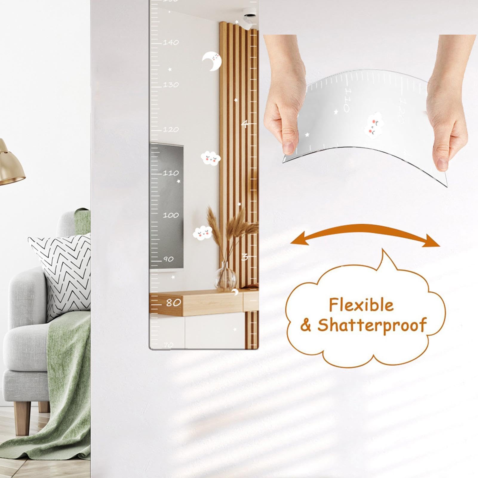 Toise Décorative Enfant Miroir Toise De Croissance Acrylique - Règle Murale Incassable Pour Enfants Avec Surface Effaçable Toise De Croissance Miroir Toise Décorative Enfant Miroir Toise De Croissance Acrylique - Règle Murale Incassable Pour Enfants Avec Surface Effaçable Toise De Croissance Miroir
