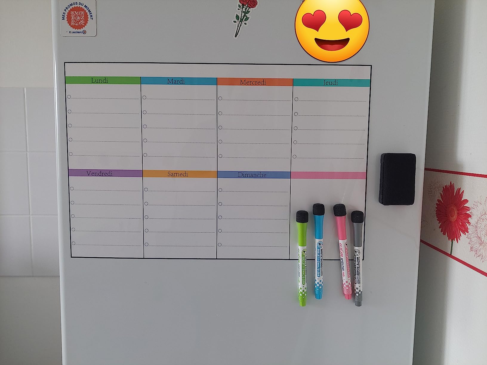 Tableau Blanc Magnétique, Planificateur De Menus, Français, Magnétique