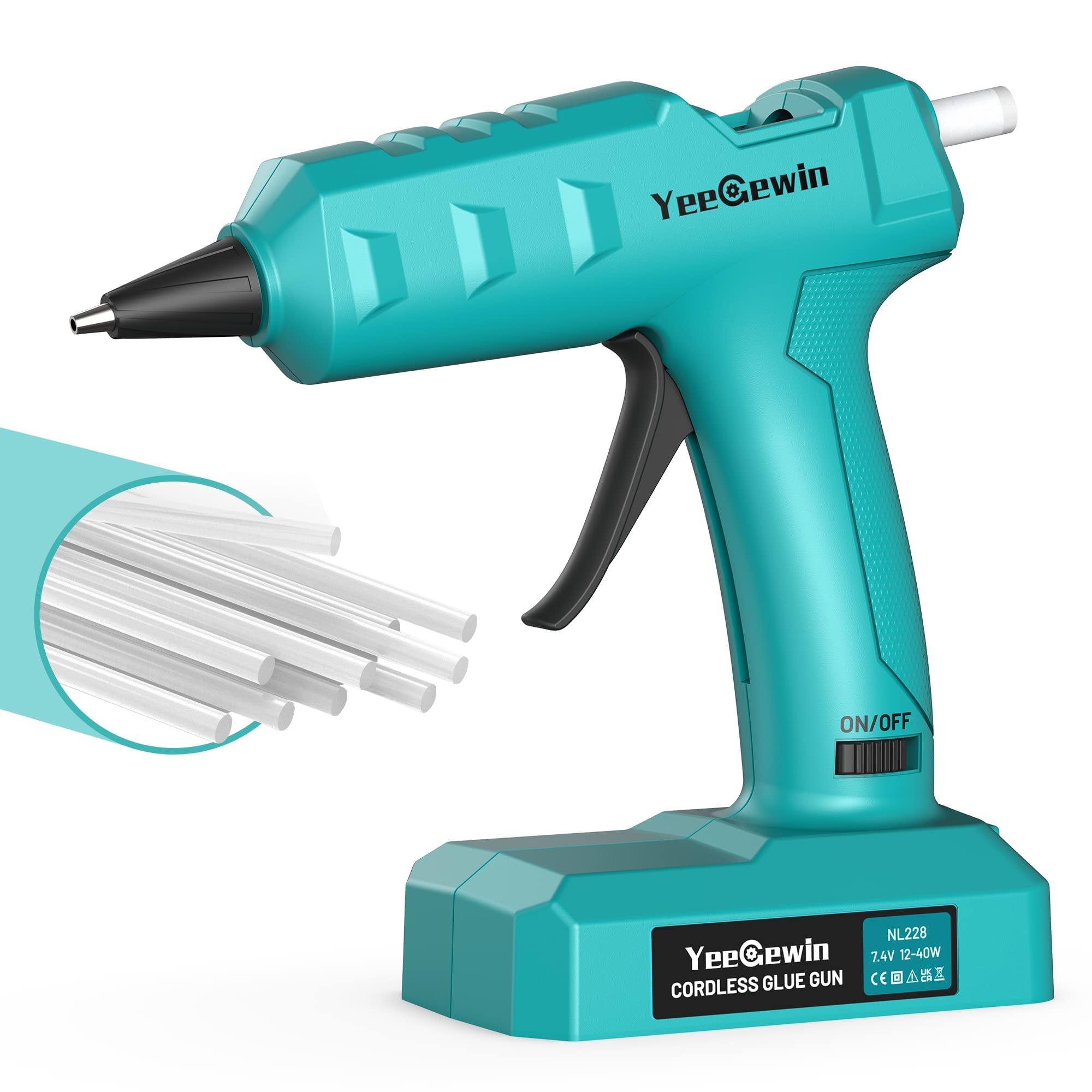 Buy Yeegewin Cordless Hot Glue Gun, Fast Preheating Glue Gun Kit with 30 Pcs Premium Glue Gun